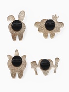 Набор значков (4 шт.) «Зубы», цветной в золоте - Фото 3