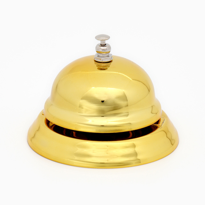Звонок настольный золотой, 8 х 6 см - Фото 1