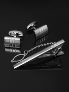 Набор мужской стальной «Запонки + Зажим для галстука» брутальность, чёрный в серебре - Фото 10