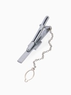 Набор мужской стальной «Запонки + Зажим для галстука» прямоугольник, чёрно-белый в серебре 10087836