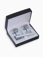 Набор мужской стальной «Запонки + Зажим для галстука» линии, цвет серебро - Фото 2