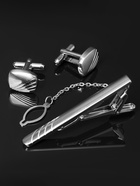 Набор мужской стальной «Запонки + Зажим для галстука» линии, цвет серебро - Фото 10