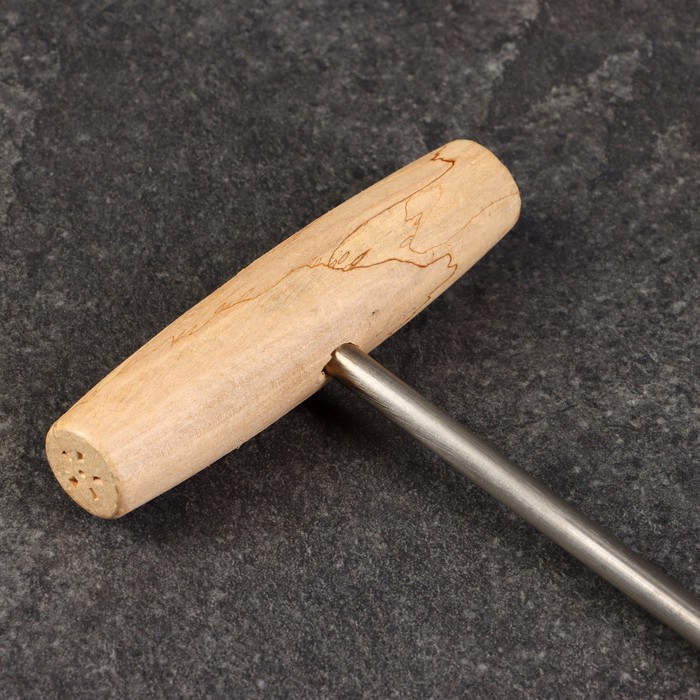 Обвалочный крюк для мяса, 18см, с деревянной ручкой - фото 1883082901