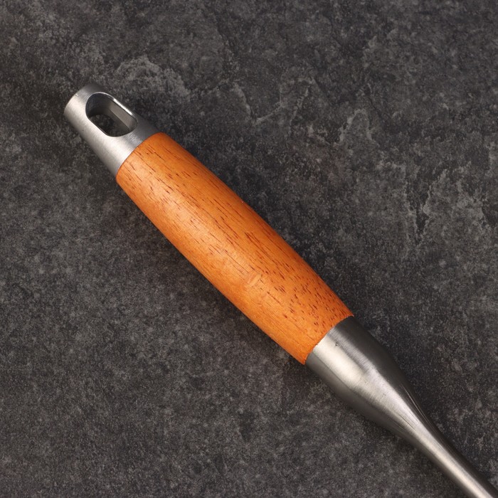 Крюк для мяса универсальный двойной, 62см, с деревянной ручкой - фото 1905186244
