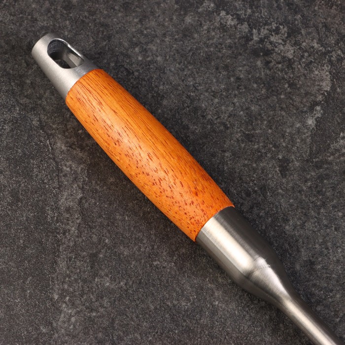 Крюк для мяса универсальный двойной, 50см, с деревянной ручкой - фото 1905186249