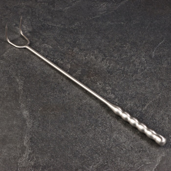 Крюк для мяса универсальный двойной, 50см, с металлической ручкой - фото 1906647344