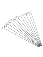 Набор шпажек - шампуров для шашлыка, 12 шт., 30 см, рукоять - кольцо, металлические - Фото 1