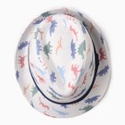 Шляпа для мальчиков "Динозаврики" MINAKU, р-р 52-54, цв. белый - фото 807237913