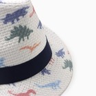 Шляпа для мальчиков "Динозаврики" MINAKU, р-р 52-54, цв. белый - фото 807237914