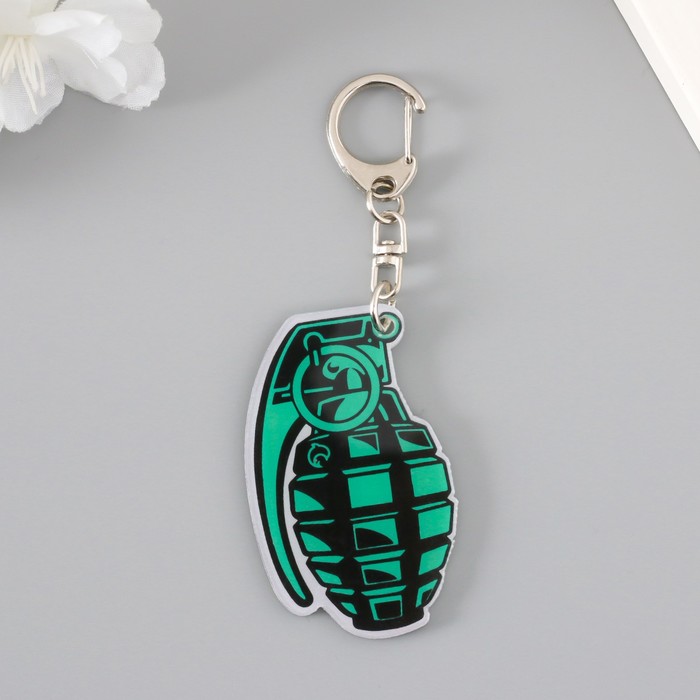 Брелок для ключей на кольце «Граната», акрил, 3.7×5.9 см - Фото 1