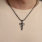 Кулон мужской «Искры», цвет серый на чёрном шнурке, 45 см 10133862