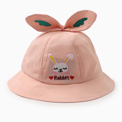 Панама для девочки MINAKU «Зайки», персиковая, размер 48-50 (1-3 года)