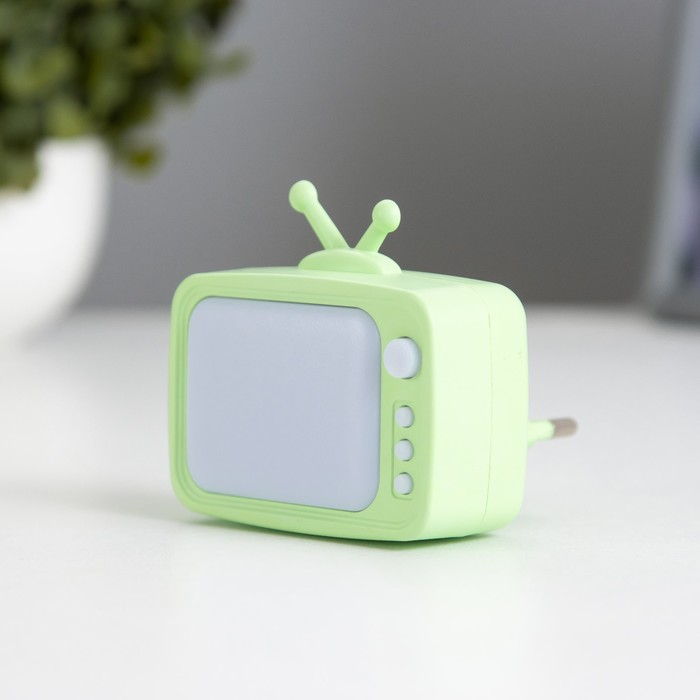 Ночник "Телевизор" LED зеленый 7х7х6,5 см - Фото 1
