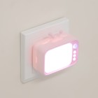 Ночник "Телевизор" LED розовый 7х7х6,5 см - Фото 5