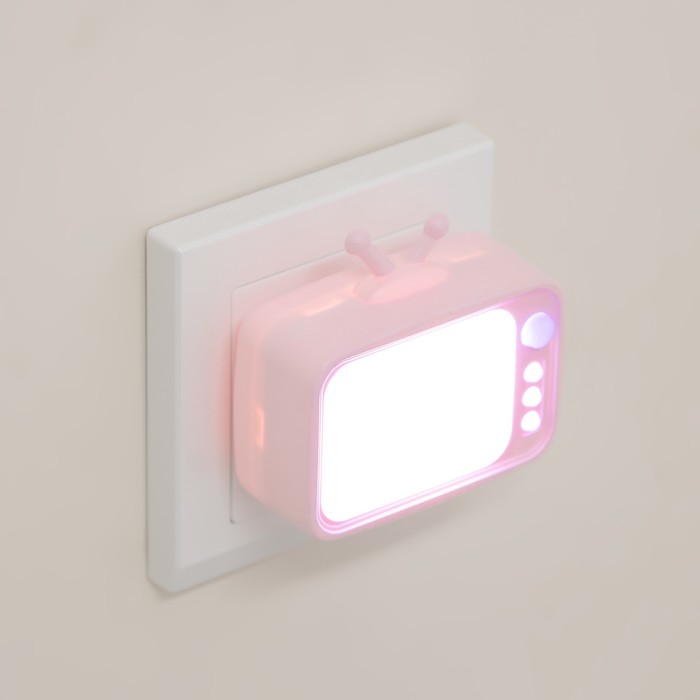 Ночник "Телевизор" LED розовый 7х7х6,5 см