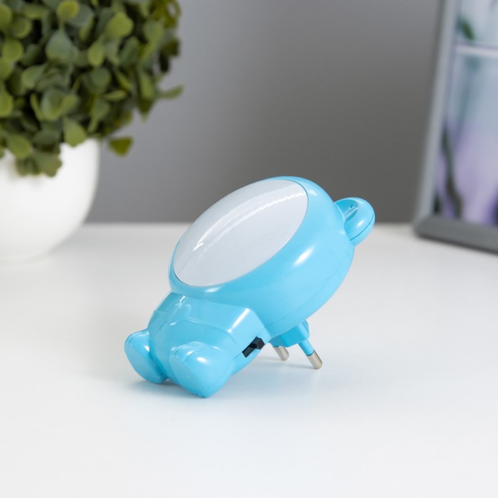 Ночник "Мишка" LED голубой 7х6,5х10 см - Фото 1