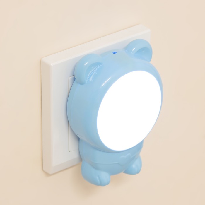 Ночник "Мишка" LED голубой 7х6,5х10 см