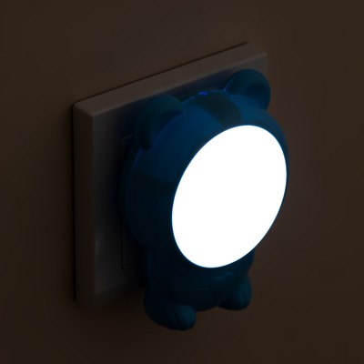 Ночник «Мишка», LED, голубой, 7×6.5×10 см