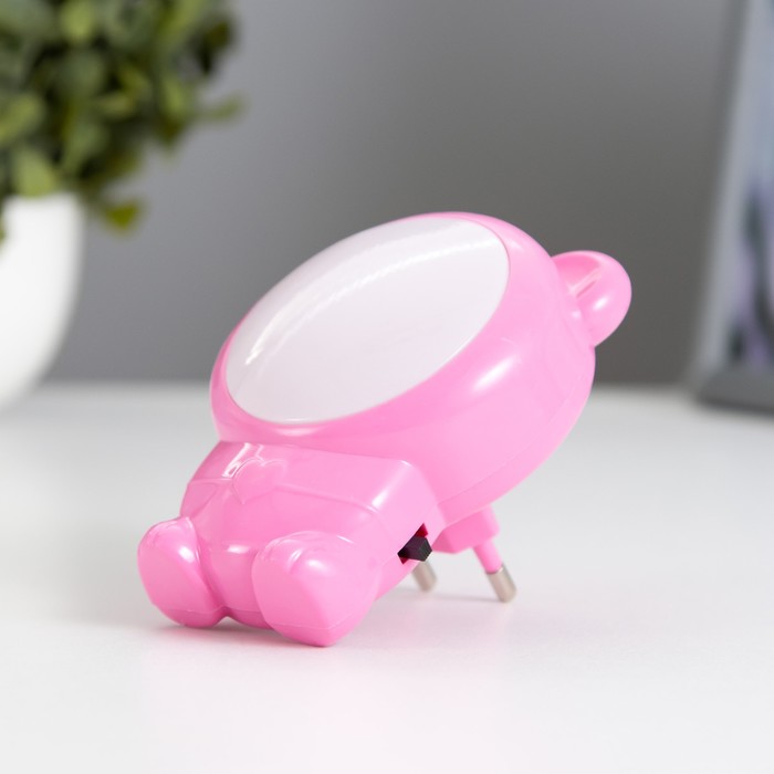 Ночник "Мишка" LED розовый 7х6,5х10 см - Фото 1