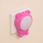 Ночник "Мишка" LED розовый 7х6,5х10 см - Фото 4