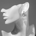 Серьги с жемчугом «Артемида» трио, цвет белый в серебре - Фото 2