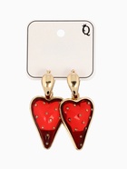 Серьги ассорти «Клубника-сердце», красные в золоте - Фото 4