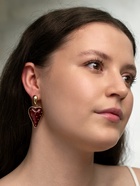 Серьги ассорти «Клубника-сердце», красные в золоте - Фото 2