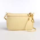 Сумка женская кросс-боди на молнии, 18×6.5×12 см, бежевая - Фото 4