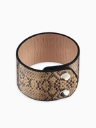 Браслет кожа "Сафари" питон, широкий, цвет чёрно-золотой, 23,5 см - фото 809278890