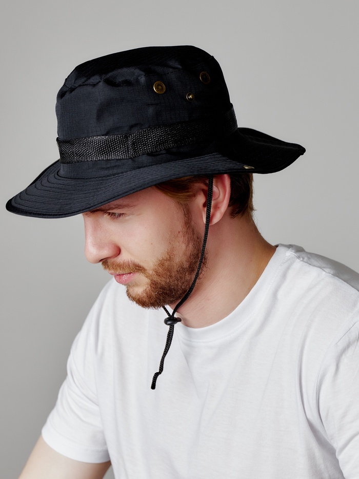 Панама тактическая Storm tactic, до 60 см, черная - Фото 1