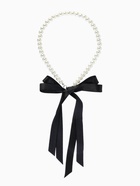 Бусы «Бантик», жемчужины с завязкой, L= 40 см, черный, белый - Фото 1
