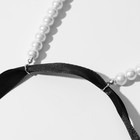 Чокер «Новый стиль» жемчужины с завязкой, цвет черно-белый 40 см - Фото 2