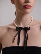 Бусы «Бантик», жемчужины с завязкой, L= 40 см, черный, белый - Фото 2