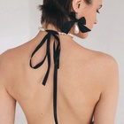 Бусы «Бантик» жемчужины с завязкой, L= 40 см, черный, белый - Фото 3