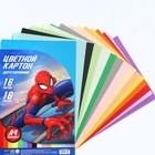 Картон цветной тонированный, А4, 16 листов, 16 цветов, немелованный, двусторонний, в пакете, 180 г/м², Человек-паук - Фото 5