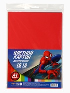 Цветной картон тонированный, А4, 16 листов, 16 цветов, немелованный, двусторонний, в пакете, 180 г/м², «Человек-паук» - Фото 2