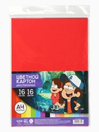 Цветной картон, А4, 16 листов, 16 цветов, немелованный, двусторонний, в папке, 180 г/м², «Гравити Фолз» - Фото 2