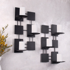 Комплект подсвечников настенных "Модерн" 2шт, 23х40,5х14,5см, чёрный - фото 23932336