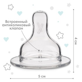 Соска на  бутылочку, антиколиковая, от 0 мес.,  Крошка Я Anti-colic, широкое горло,  медленный поток, Ø50 мм.