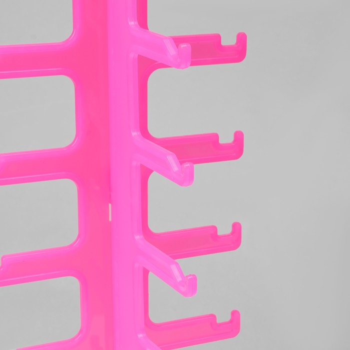 Подставка под очки 6 мест, 16×14,5×35,5, оргстекло, цвет розовый - фото 1887504478