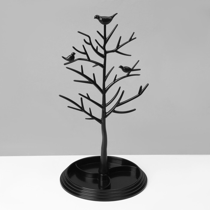 Подставка для украшений "Птички на дереве", 16*16*31,7  см, цвет чёрный