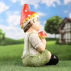 Садовая фигура "Мальчик Гоша в шапке мухамора" 40х20см - Фото 4
