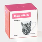 Кружка Доляна «Тигр», 350 мл, фарфор, белая - Фото 4