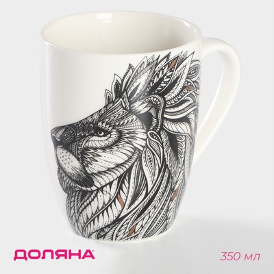 Кружка Доляна «Царь зверей», 350 мл, фарфор