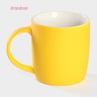 Кружка Доляна «Котик», 350 мл, фарфор, жёлтая - Фото 2