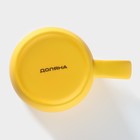 Кружка Доляна «Котик», 350 мл, фарфор, жёлтая - Фото 4