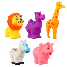 Набор резиновых игрушек для ванны «Изучаем животных», 5 шт, Крошка Я
