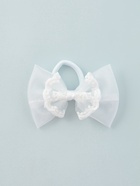 Бант для волос на резинке «Школьница», кружево, 9×6 см, белый - Фото 4