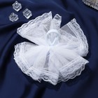 Резинка для волос бант "Школьница" кружево,15 см ,белый (комплект 6 шт) - фото 23851641