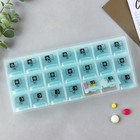 Таблетница органайзер «Утро, день, вечер», 21 секция, русские буквы, голубая - Фото 2